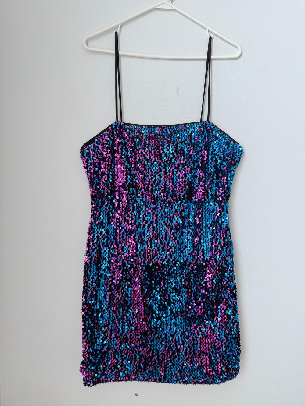 Blue and Pink Sequin Mini Dress Size XL
